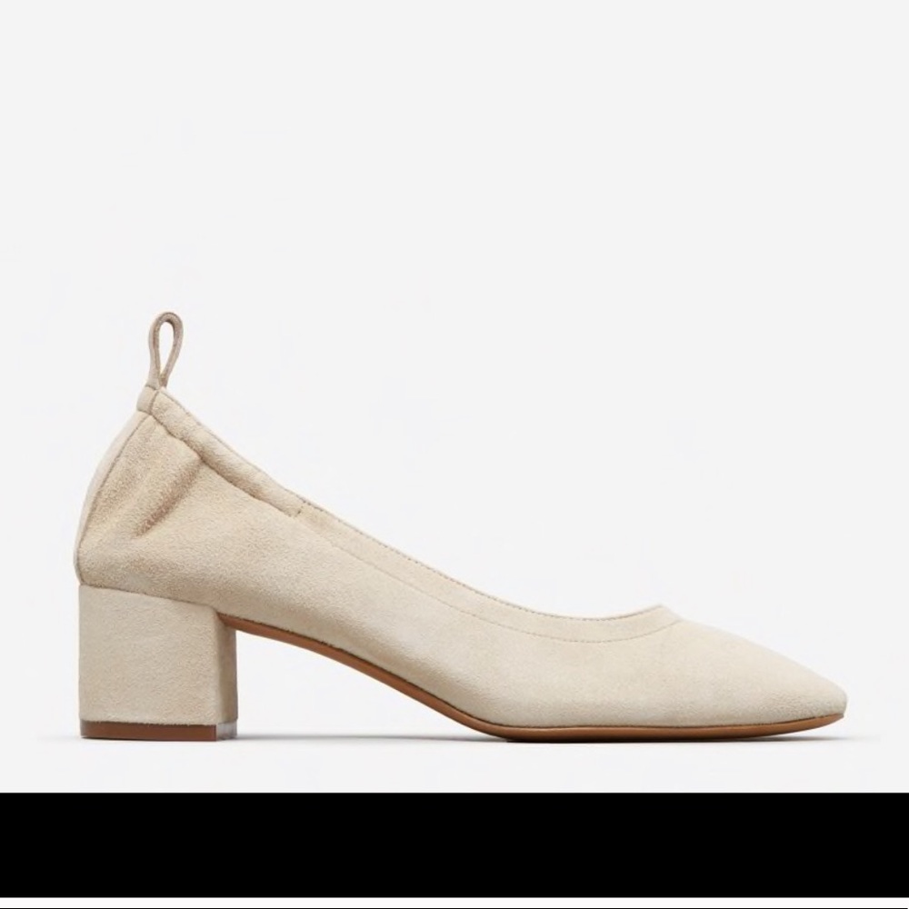 Everlane Natural Suede Day Heels Size 7